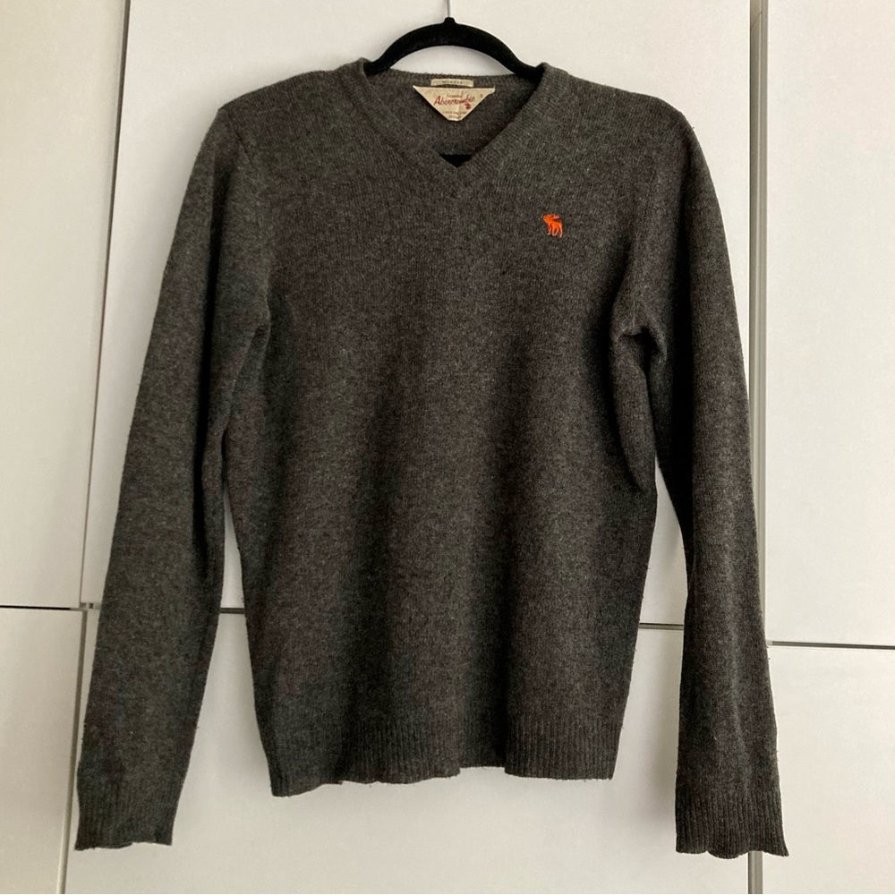 Dark gray Abercrombie sweater. 50%+ wool